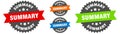 summary sign. round ribbon label set. Seal Royalty Free Stock Photo