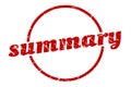 summary sign. summary round vintage stamp. Royalty Free Stock Photo
