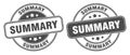 Summary stamp. summary label. round grunge sign Royalty Free Stock Photo