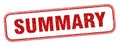 summary stamp. summary square grunge sign. Royalty Free Stock Photo