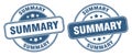 Summary stamp. summary label. round grunge sign