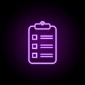 summary statement line icon. Elements of web in neon style icons. Simple icon for websites, web design, mobile app, info graphics