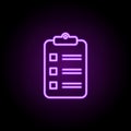 summary statement line icon. Elements of web in neon style icons. Simple icon for websites, web design, mobile app, info graphics