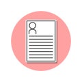 summary sticker icon. Simple thin line, outline vector of web icons for ui and ux, website or mobile application