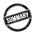SUMMARY text on black grungy round stamp Royalty Free Stock Photo