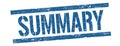 SUMMARY text on blue vintage lines stamp Royalty Free Stock Photo