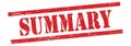 SUMMARY text on red grungy lines stamp Royalty Free Stock Photo