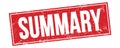 SUMMARY text on red grungy rectangle stamp Royalty Free Stock Photo