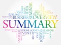 Summary word cloud collage Royalty Free Stock Photo