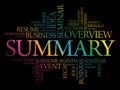 Summary word cloud collage