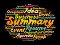 Summary word cloud collage, business concept Royalty Free Stock Photo