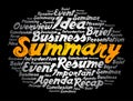 Summary word cloud collage, business concept Royalty Free Stock Photo