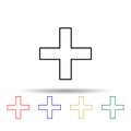 summation sign multi color style icon. Simple thin line, outline vector of web icons for ui and ux, website or mobile application Royalty Free Stock Photo