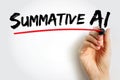 Summative AI handwritten underlined in red, depicting artificial intelligence applications in summative assessment, digital Royalty Free Stock Photo