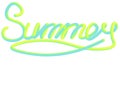 summer digital lettering green and blue 3D style