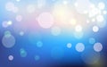 Summer abstract blurred blue background with bokeh effect. Spring, nature, overcast. Vector EPS 10 illustration. Royalty Free Stock Photo