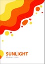 Summer abstract cover with bright colorful sun and splashes of light. Royalty Free Stock Photo