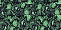 Summer abstract raster background in deep dark green.