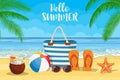 Summer accessories for the beach. Royalty Free Stock Photo