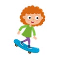 Summer activity skateboarding concept. Vector illustration of skateboarde