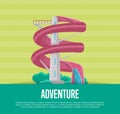 Summer adventure poster with water slide