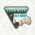 Summer adventure. Summer Camp Logo Patch. Vector illustration Concept for shirt or logo, print, stamp or tee. Vintage Royalty Free Stock Photo