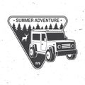Summer adventure. Vector illustration Concept for shirt or logo, print, stamp or tee. Vintage typography design with off Royalty Free Stock Photo