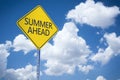 Summer Ahead Yellow Road Sign Royalty Free Stock Photo