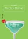 Summer Alcohol Drinks Advert Poster Blue Cocktail Royalty Free Stock Photo