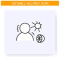 Summer allergy line icon. Editable illustration Royalty Free Stock Photo