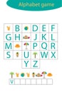 Summer alphabet game for children, make a word, preschool worksheet activity for kids, educational spelling scramble game for the