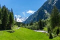 Summer Alps mountain scenery on way to Stillup Valley, Austria, Tirol Royalty Free Stock Photo