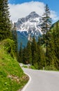 Summer Alps serpentine road Royalty Free Stock Photo