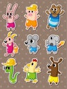 Summer animal stickers Royalty Free Stock Photo