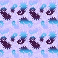 Summer animals seamless seahorse pattern for fabrics and wrapping paper and kids print and swimsuit textiles