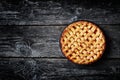 Summer apricot pie on a wooden table Royalty Free Stock Photo