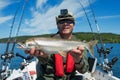 Summer arctic trout fishing Royalty Free Stock Photo