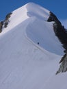 Summer ascent of the Biancograt on the Piz Bernina Royalty Free Stock Photo