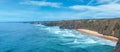 Summer Atlantic ocean coast landscape with sandy beach Aljezur, Algarve, Portugal Royalty Free Stock Photo