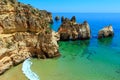 Summer Atlantic rocky coastline (Algarve, Portugal).