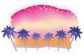 Tropical Beach Background At Sunset With Text Space On A White Background. Royalty Free Stock Photo