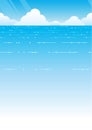 Vector Seamless Ocean View Background With Blue Sky, Horizon, And White Clouds. Royalty Free Stock Photo