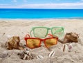 Summer background with beach accesoriess Royalty Free Stock Photo