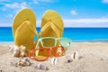 Summer background with beach accesoriess Royalty Free Stock Photo