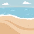 Summer background with beach and sea vector illustration Royalty Free Stock Photo