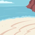 Summer background with beach and sea vector illustration Royalty Free Stock Photo