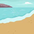 Summer background with beach and sea vector illustration Royalty Free Stock Photo