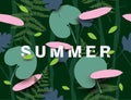 Summer background with different leaves.