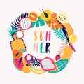 Summer background with fruit pattern Royalty Free Stock Photo