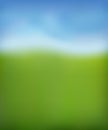 Summer background. Green fresh grass, blue sunny sky blur design. Abstract summer, spring nature. Beauty garden, park Royalty Free Stock Photo